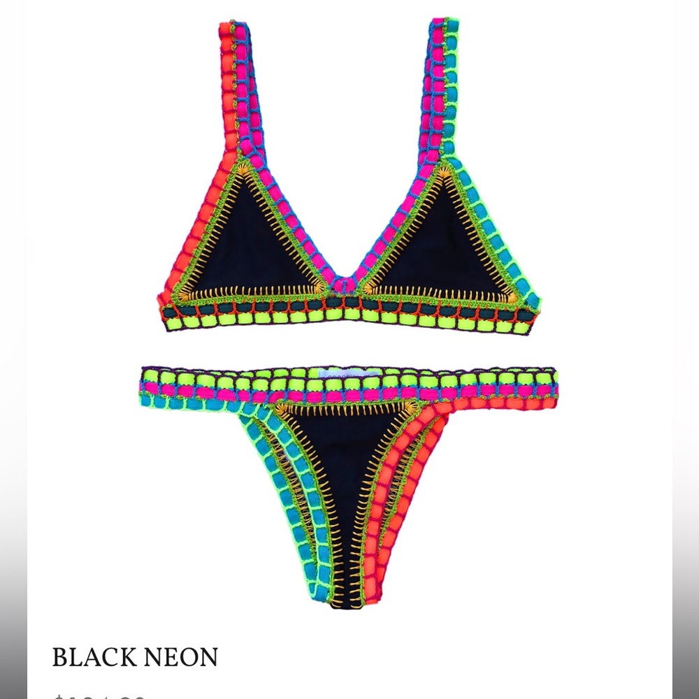 Crochet Cocoloba Bikini Black Neon